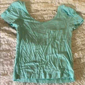 Mint green cropped tee